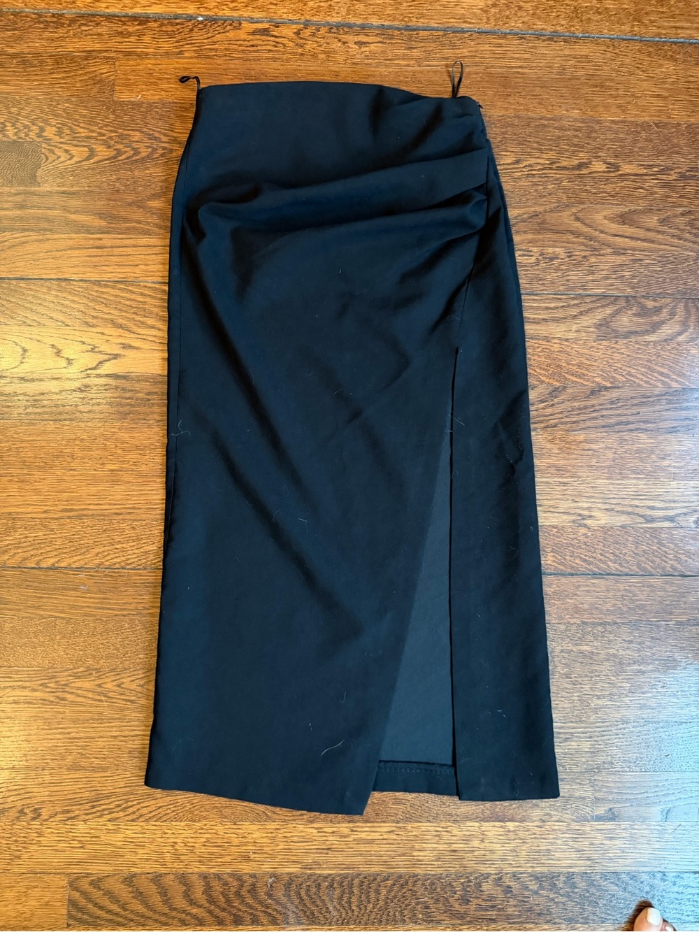 Zara Black Midi Skirt with Side Slit